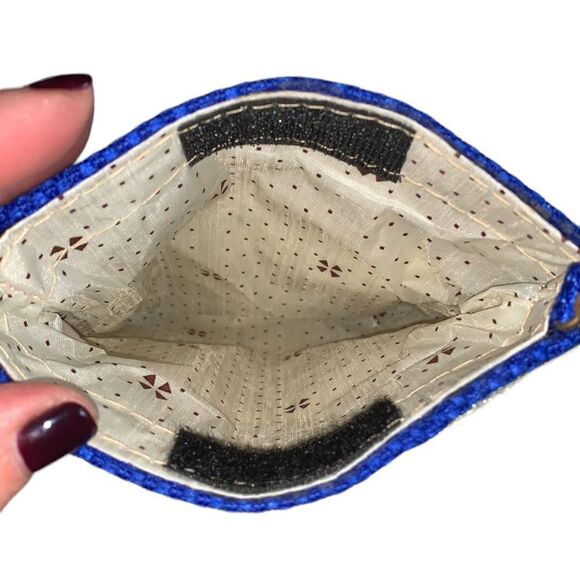 ROYAL Blue Mini Bag with Gold & Pearl Embellishments - Picture 5 of 7